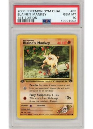 Blaine's Mankey - 63/132 - 1st Edition - PSA 10