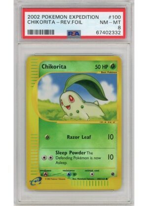 Chikorita 100/165 Reverse Foil PSA 8