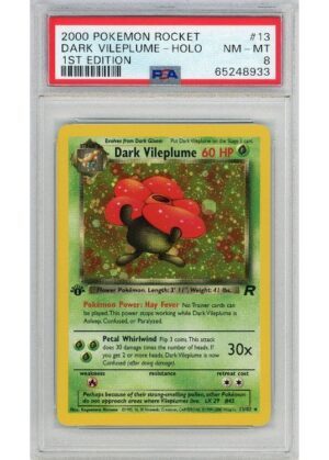 Dark Vileplume 13/82 1st Edition PSA 8