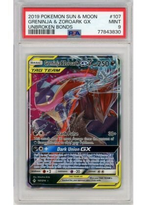 Greninja & Zoroark GX 107/214 PSA 9