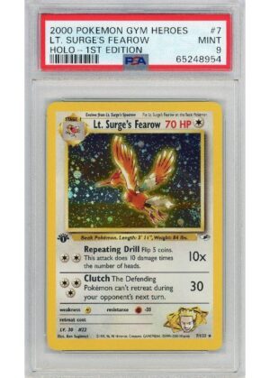 Lt. Surge's Fearow 7/132 1st Edition PSA 9