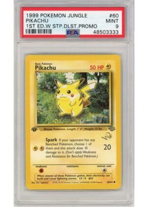 Pikachu W Stamp 60/64 1st Edition PSA 9