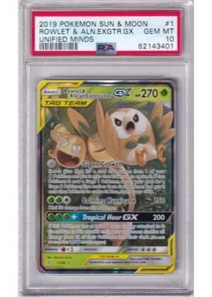 Rowlet & Alolan Exeggutor GX 1/236 PSA 10