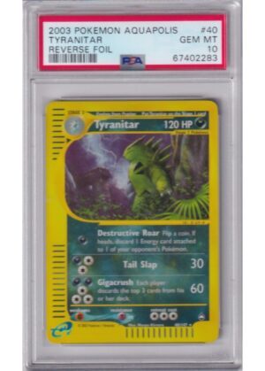 Tyranitar - 40/147 - Reverse Foil - PSA 10