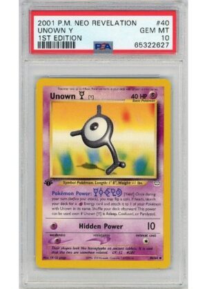 Unown [Y] 40/64 1st Edition PSA 10