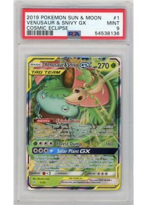 Venusaur & Snivy GX 1/236 PSA 9