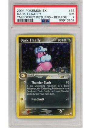 Dark Flaaffy 33/109 Reverse Foil PSA 7