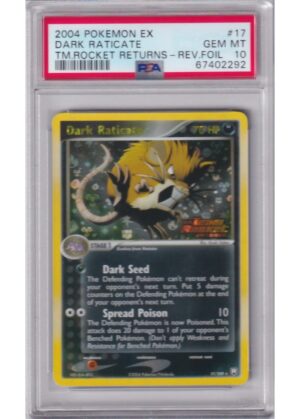 Dark Raticate 17/109 Reverse Foil PSA 10