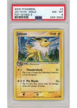 Jolteon Cosmos Holo 3/17 PSA 8