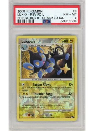 Luxio Cracked Ice Reverse Holo 8/17 Reverse Foil PSA 8