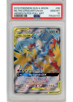 Moltres & Zapdos & Articuno GX 66/68 PSA 10