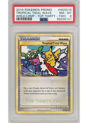 Tropical Tidal Wave Top Thirty-Two Stamp HGSS18 PSA 8