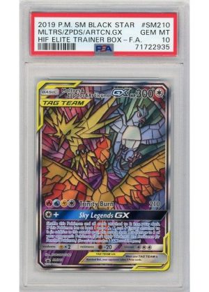 Moltres & Zapdos & Articuno GX SM210 PSA 10
