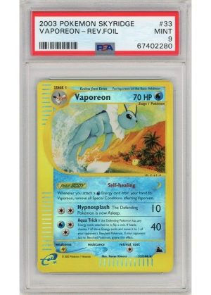 Vaporeon 33/144 Reverse Foil PSA 9