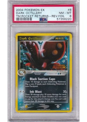 Dark Octillery 8/109 Reverse Foil PSA 8